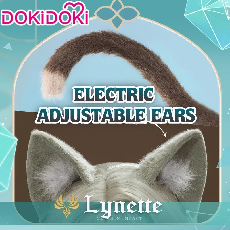 IN STOCK Lynette Gradient Ears Cosplay Game Genshin Impact DokiDoki Fontaine Lynette Cosplay Furry Cat Electric Adjustable Ears