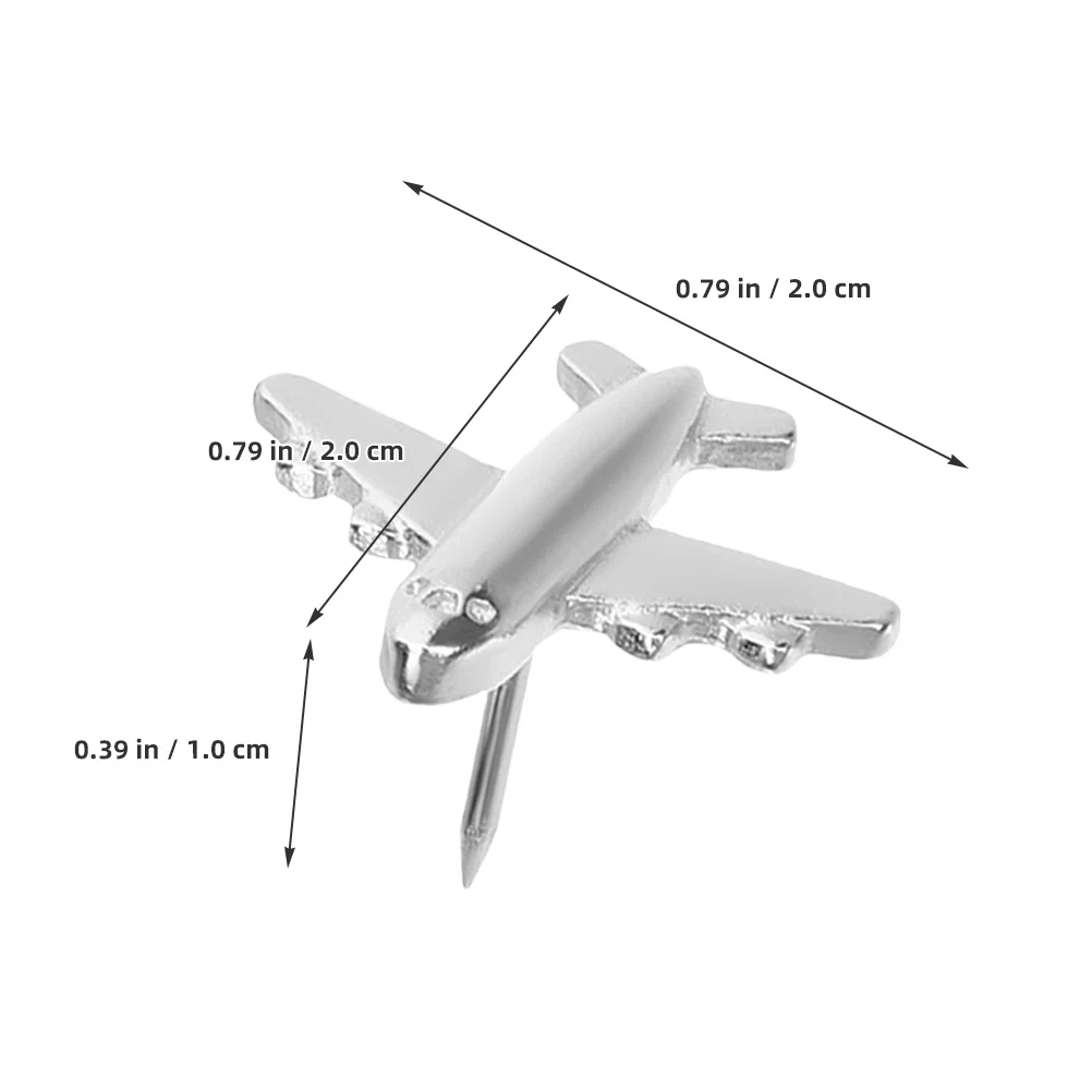 12 قطعة ثلاثية الأبعاد طائرة دفع دبابيس معدنية Thumbtacks لوحة مزخرفة المسامير المنزل مكتب صور جدار الفلين خريطة الملحقات #3