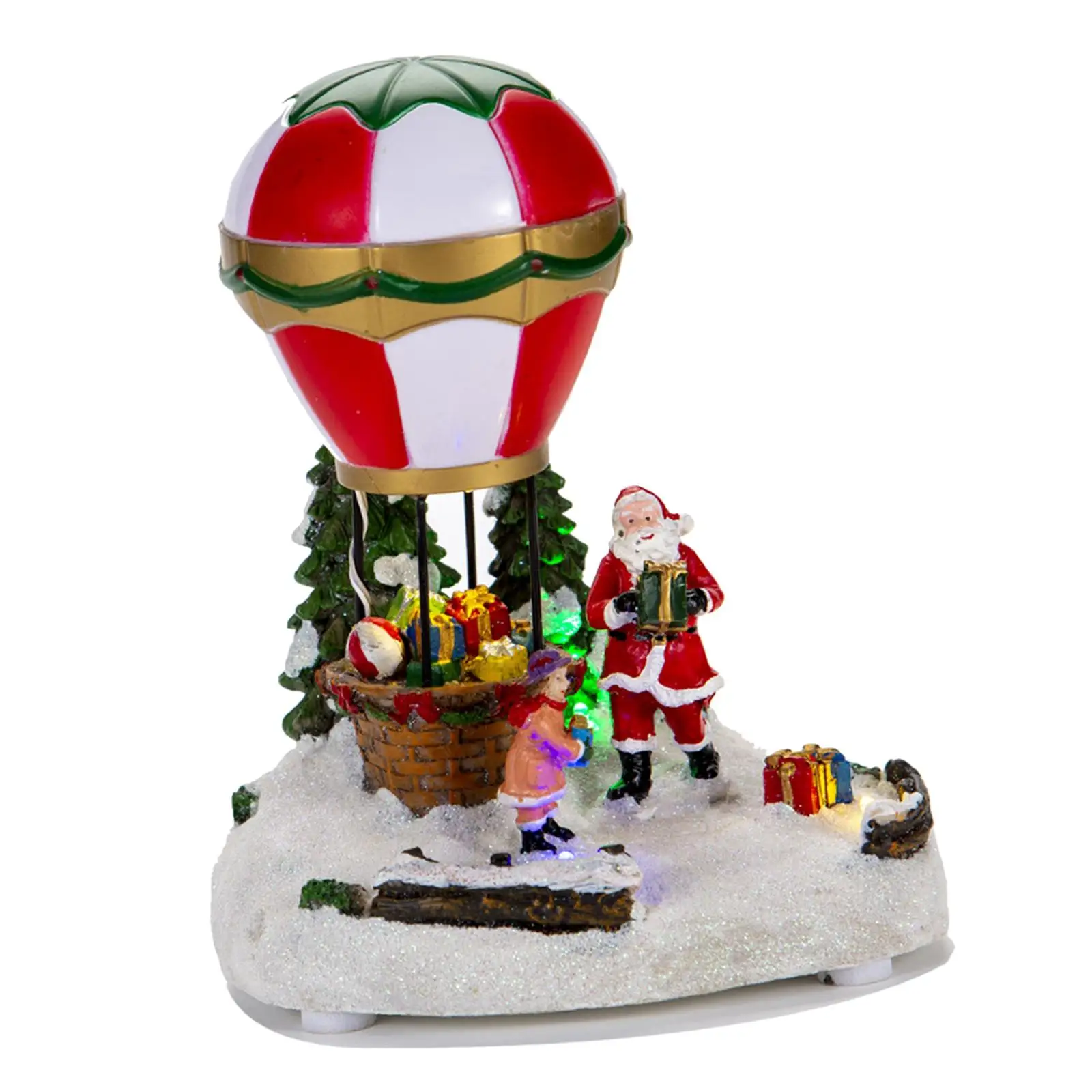 

Lighted Christmas Decoration Musical LED Lighting Resin Statue Gift Buildings Winter Sculpture for Home Ornament Indoor Office