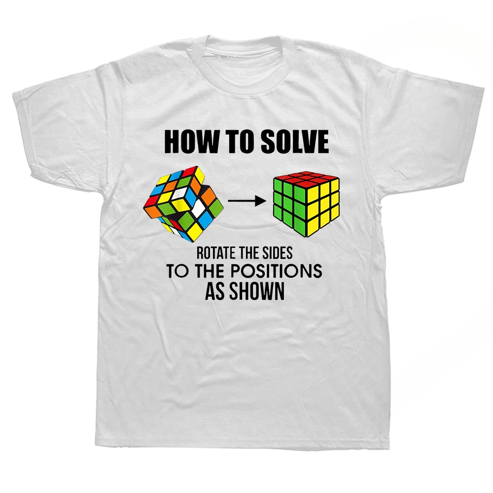 Clothing Casual Basic T-shirts How To Solve Rubiks Rubics Cube Funny Cubing Tee Tops Round Neck Short-Sleeve Fashion Tshirt