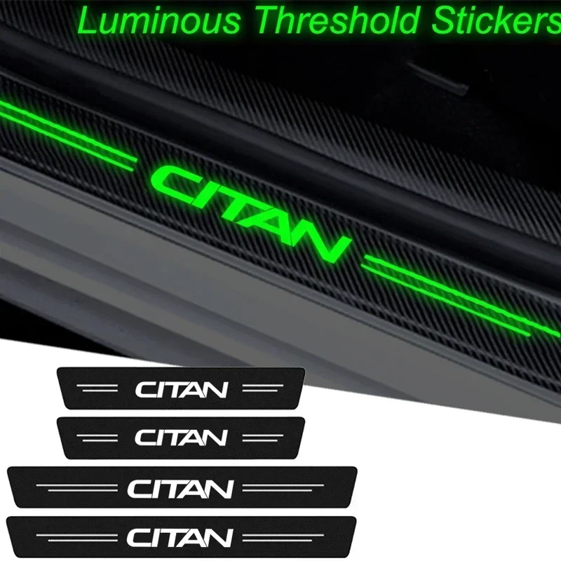 Luminous Car Door Sill Threshold Protective Film Trunk Bumper Guard Stickers Decals for Mercedes Benz CITAN Badge Accessories