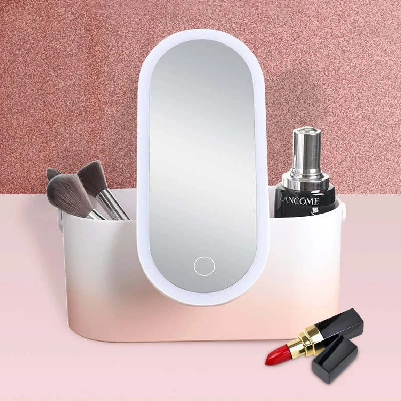 

Portable LED Light Makeup Mirror Vanity Lights Compact Make Up Pocket Mirrors Vanity Cosmetic Hand Folding Led Mirror Lamp Gift