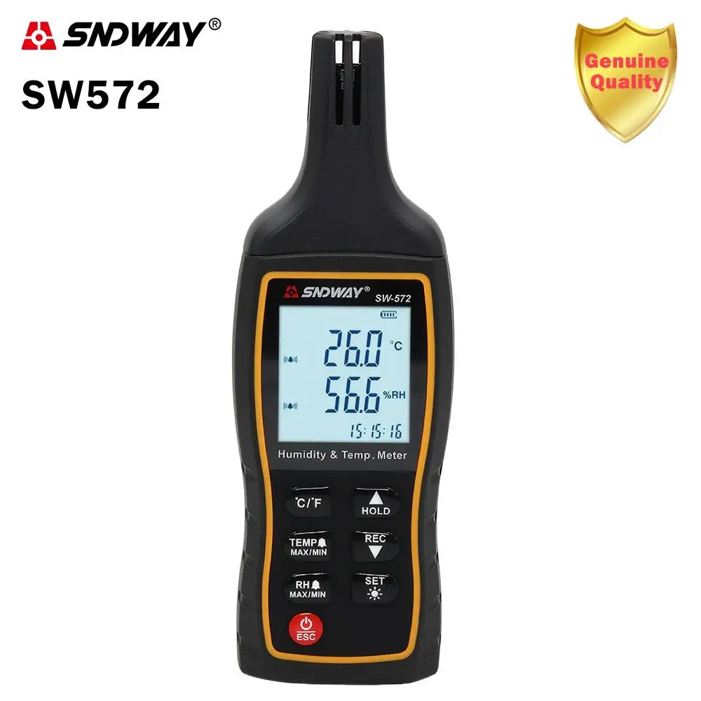 SNDWAY SW572 Handheld Portable Gauge Tester Industrial High-Precision Digital Thermometer and Hygrometer Air Test Instrument