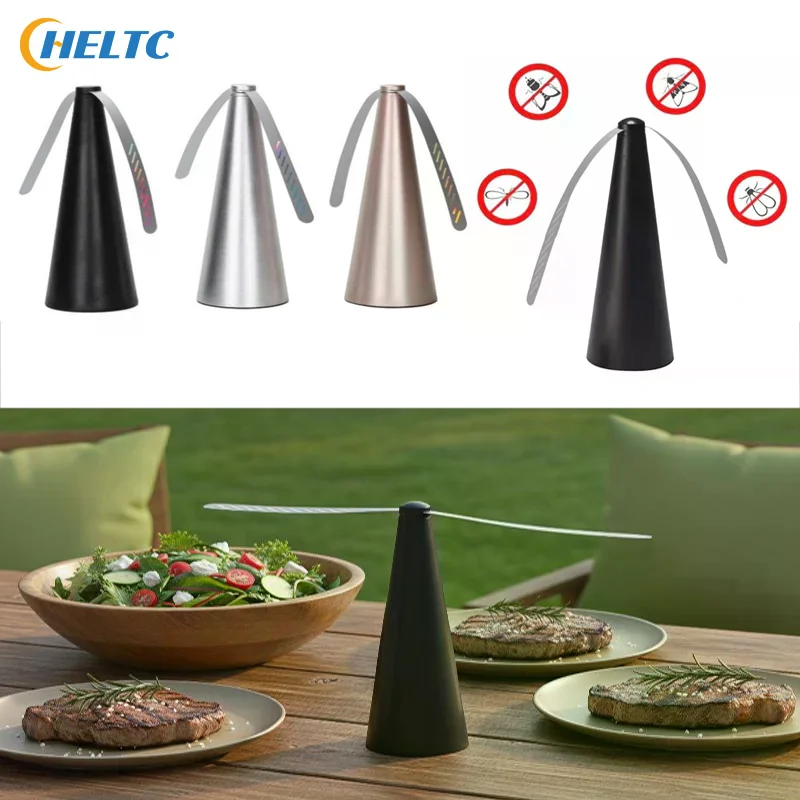 1PCS Outdoor Fly Bug Repeller Kitchen Dining Table Meal Pest Fan Desktop Tabletop Electric Battery Operated Food Protector Tool