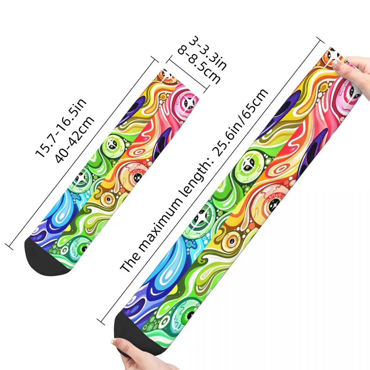 Happy men's Socks – chaussettes de couleur rétro Harajuku Alien Street Style décontracté avec motif imprimé, cadeau pour hommes