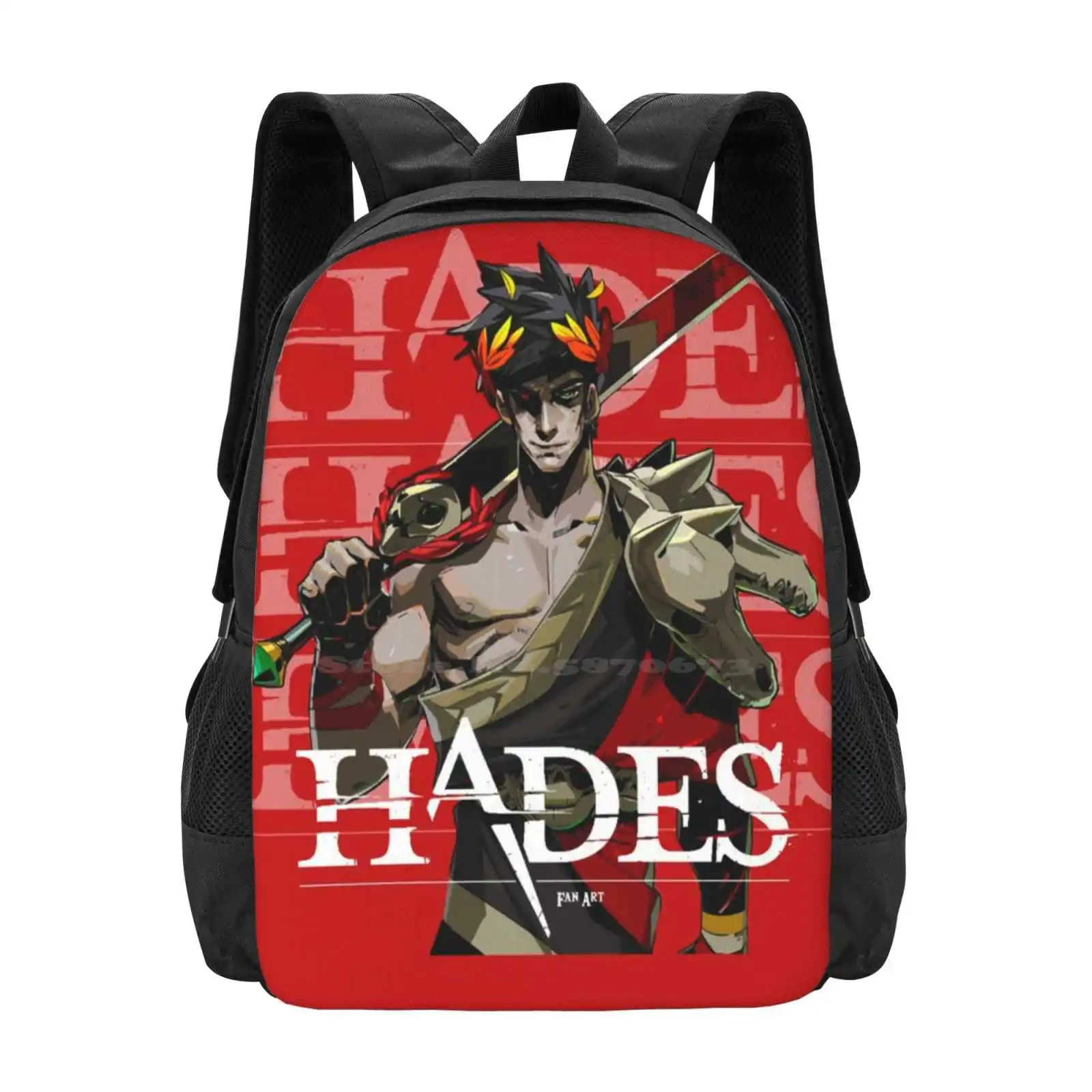 Hades Games. Fashion Pattern Design Travel Laptop School Backpack Bag Gaming Zagreus Greek Mythology Olympus Thanatos Video