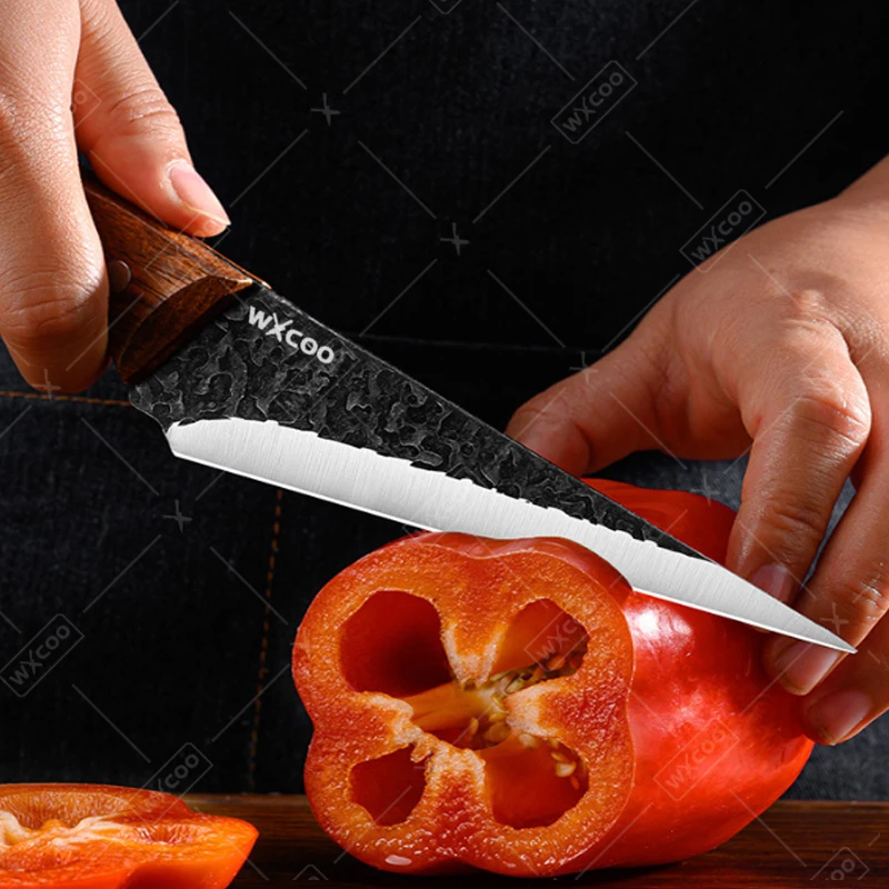 سكين نزع العظم المرن المزورة سكين تعبئة الأسماك مع غمد سكين المطبخ الاحترافي مقبض خشبي لوازم المطبخ