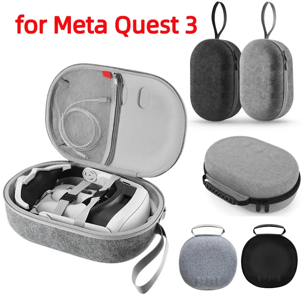 

Жесткий защитный чехол из ЭВА для Oculus Quest 3 / Meta Quest 3 с плечевым ремнем, ударопрочный дорожный кейс