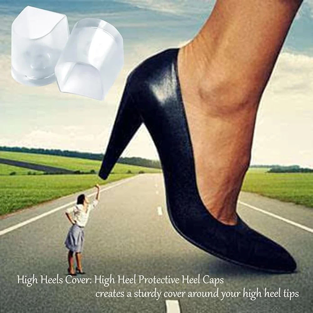 6 Pairs/lot Heel Caps Covers Anti-Slip Noise Reducing Heel Stoppers High Heel Protectors for Weddings Grass Gravel Outdoor Use