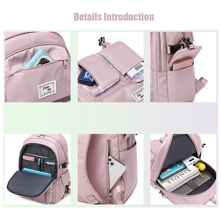 New Fashion School Backpack For Girls Large Capacity Multiple Pockets Children Backpack Waterproof Bagpack High Quality