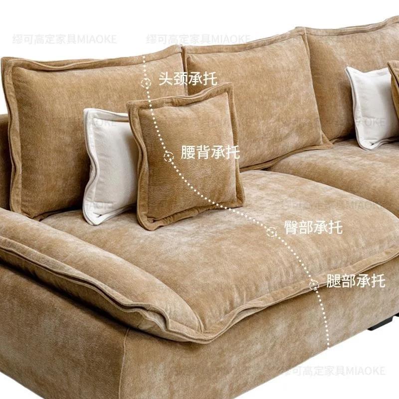 Minimalist sailboat matte cloth anti-fouling lazy wind, oversized sitting deep sofa straight row large apartment living room