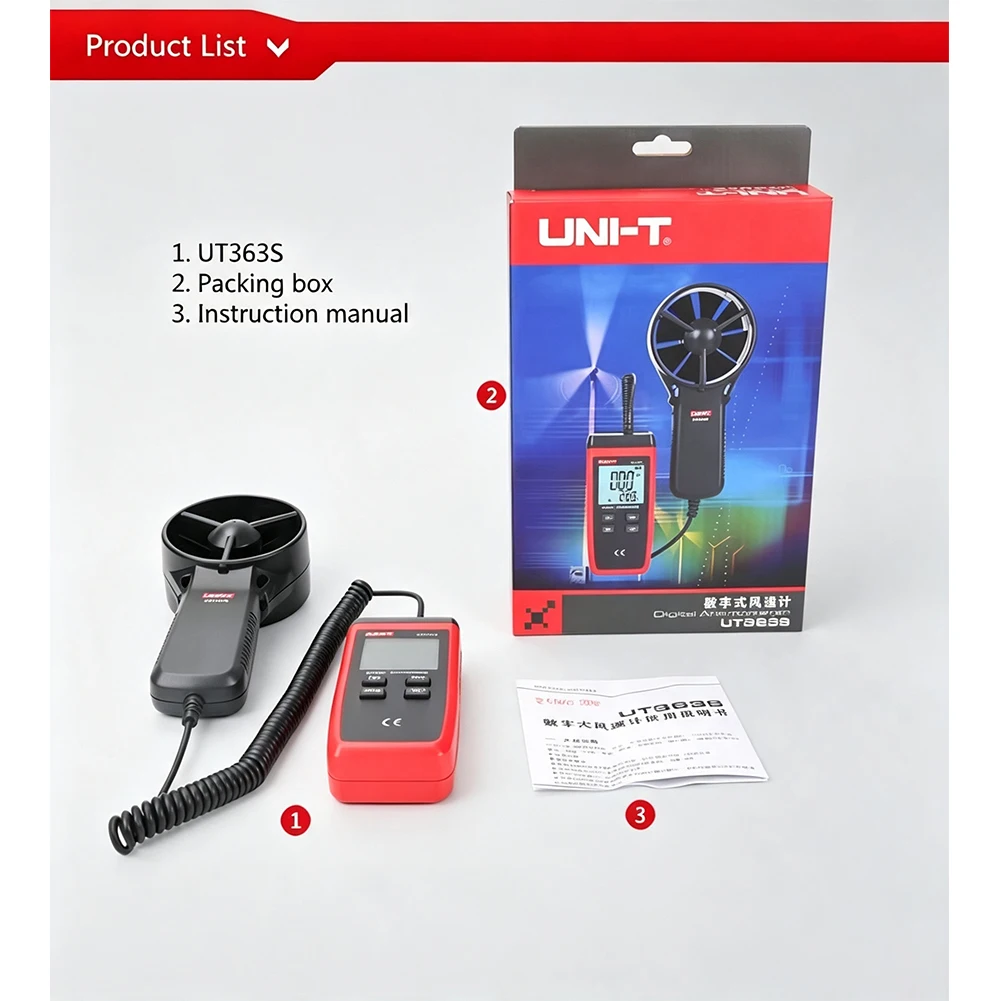 For HVAC Vents Digital Airflow Tester Split Anemometer Detachable Probe Design Backlit LCD Display MAX AVG MIN Modes