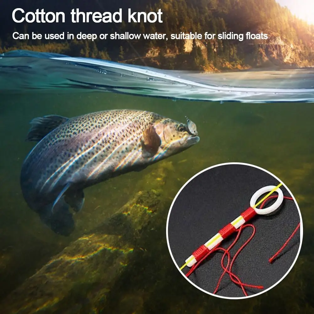 50pcs Cotton Thread Bobber Looper Slip Knot Looper Fishing Bobber Float Stop Knots Cord String Rope Buoy Fishing Float Accessory - alternate angle