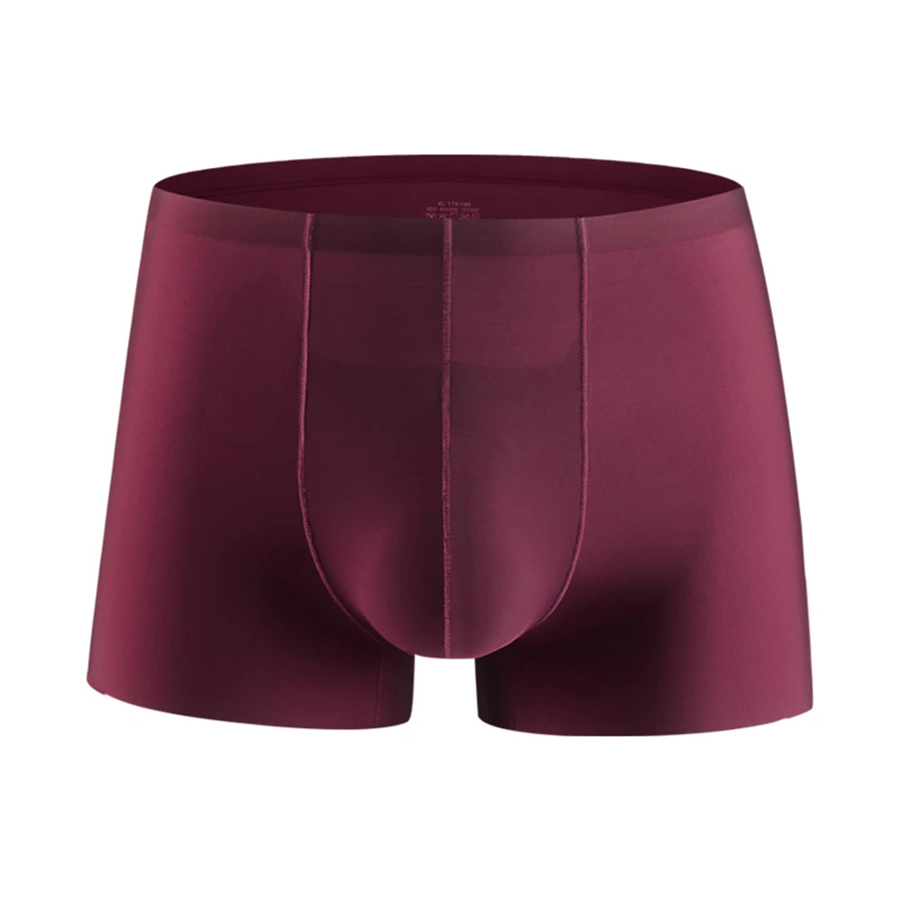 Men Seamless Trunks Ice Silk Quick Dry Underwear For Man Lingerie Bulge Pouch Sports Boxer Shorts Elastic Extreme Men's Panties