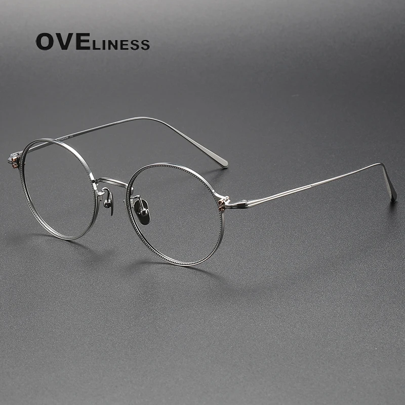 

Vintage Titanium Glasses Frame for Men Korean Round Optical Myopia Prescription Eyeglasses Frame Women Luxury Eyewear Spectacles