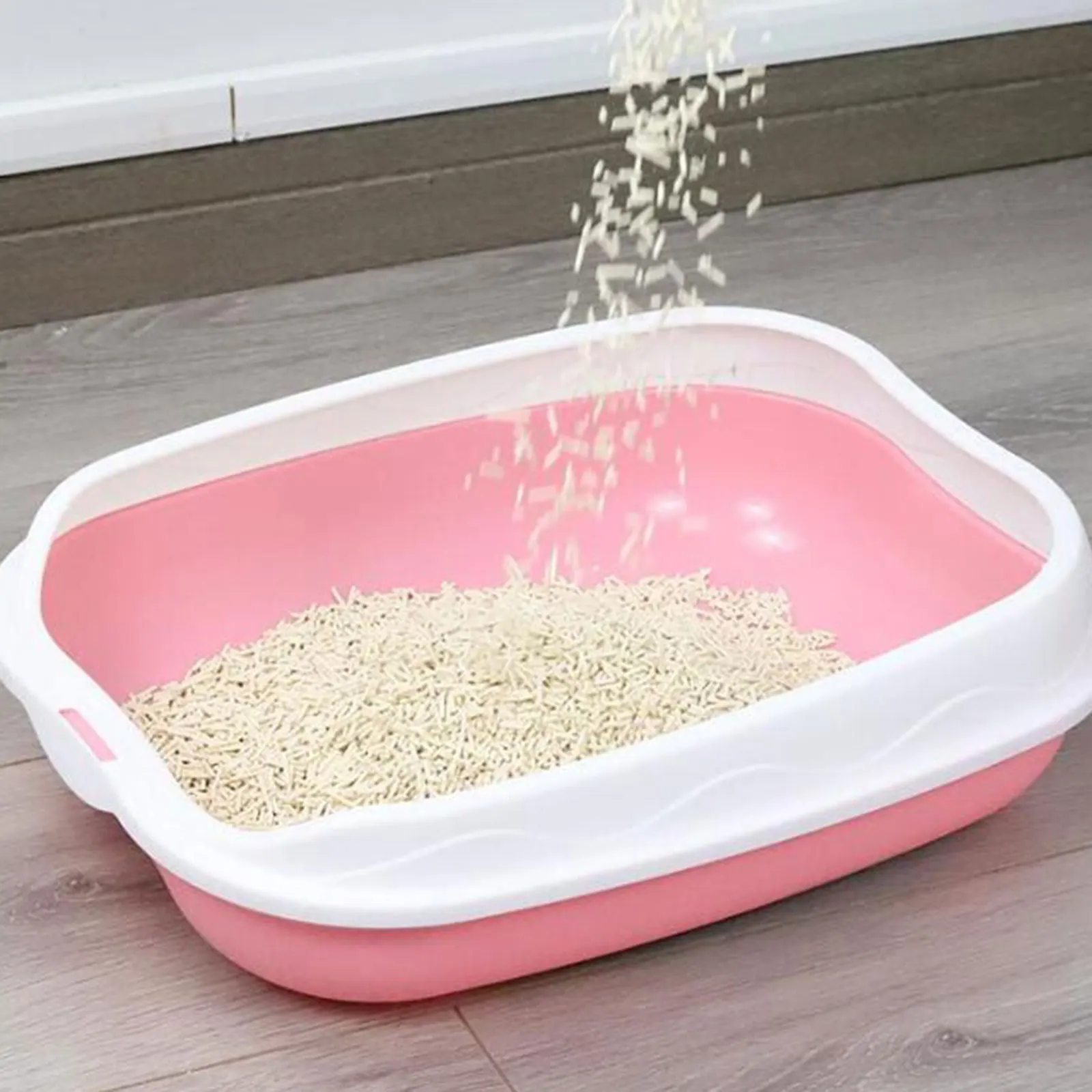 Cat Litter Box Semi Closed Cat Sandbox Cat Sand Basin for All Kinds of Cat Litter Pet Litter Tray Litter Pan Cat Litter Toilet