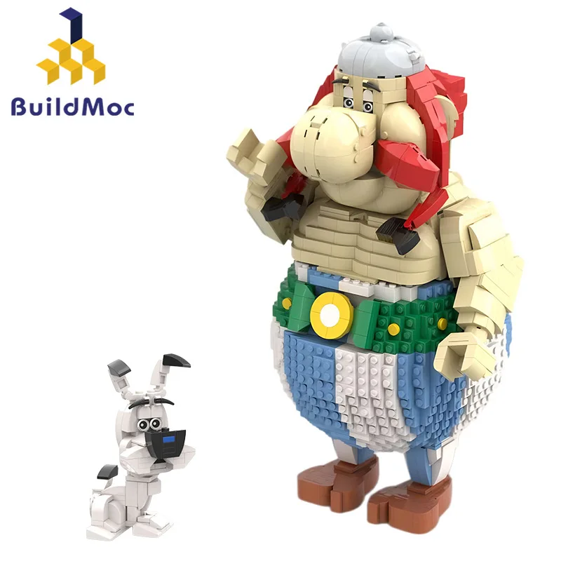 BuildMOC Classic Movies Asterixs The Gauls Building Blocks Model Obelix Idefix Dogmatix Monsters Character Bricks Toy Kids Gift