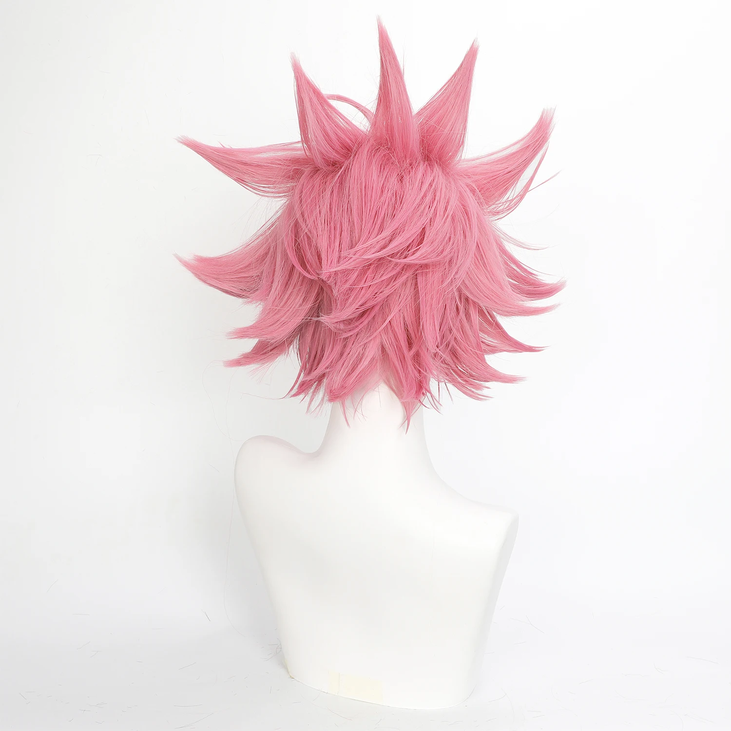 Cosplay Wig Fairy Tail Anime Wig Natsu Dragneel Anime Game Role-Play Wig Pink Male Short Synthetic Wig with Wigcap for Anime