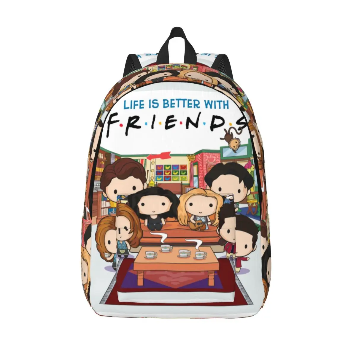 Friends TV Cartoon Backpack for Preschool Primary School Student Bestie Soul Bestie Soul Bookbag Boy Girl Kids Daypack Hiking