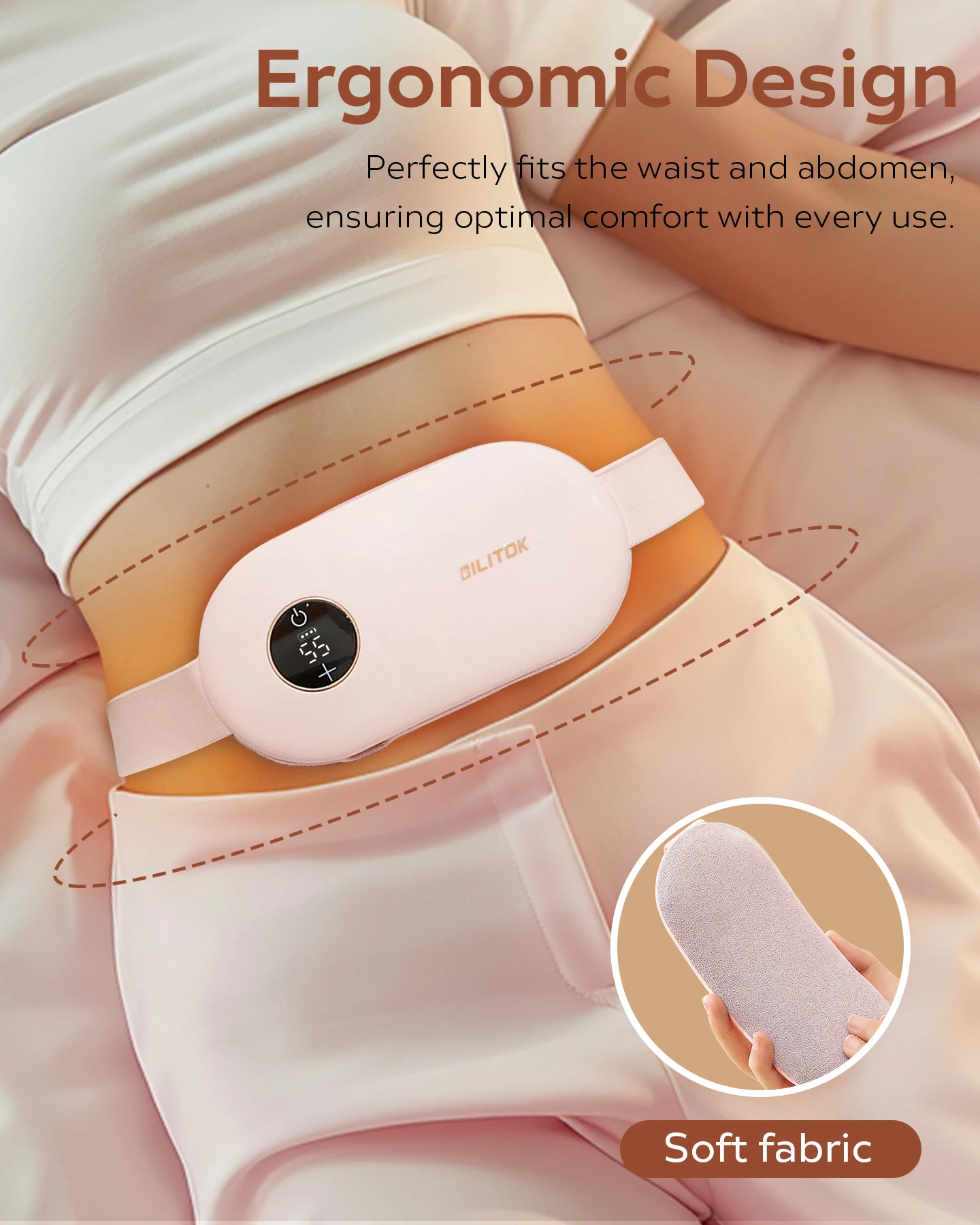 IMESA Portable heating pad, heating pad for period cramps, Fast Heating Pad，Wearable Heating Pads for Cramps with 3 Heat