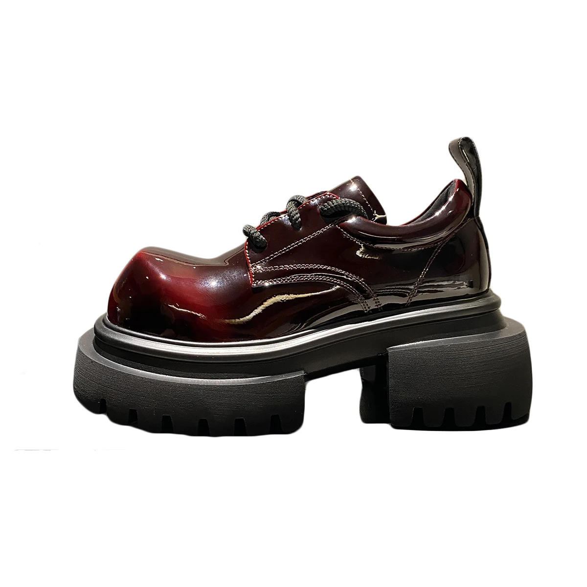 

Wine Red Thi Bot Flats Women's oes Spring 2025 New Sle Cute Big Head oes Briti Sle Genuine Leather oes