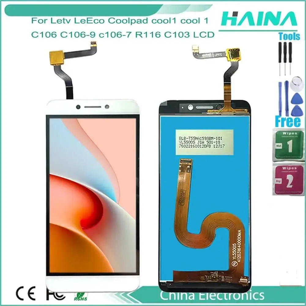 

5.5 " For Letv LeEco Coolpad cool1 cool 1 C106 C106-9 c106-7 R116 C103 Lcd Display Touch Screen Digitizer Assembly Replacement