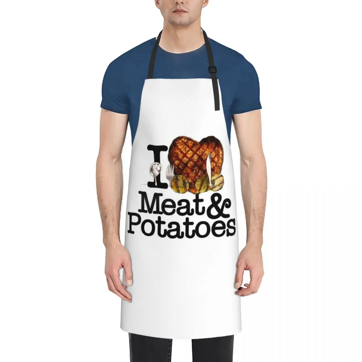 

I Love (Heart) Meat and Potatoes Apron Children'S Bib For Kitchen christmas kitchen cloths Apron