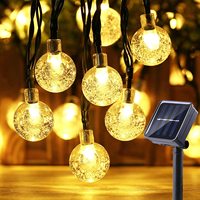 Led Solar Outdoor Light Garland 39.4 Ft Big Crystal Globe String Lamp For Christmas/Wedding/Party/New Year/Garden/Xmas Decor