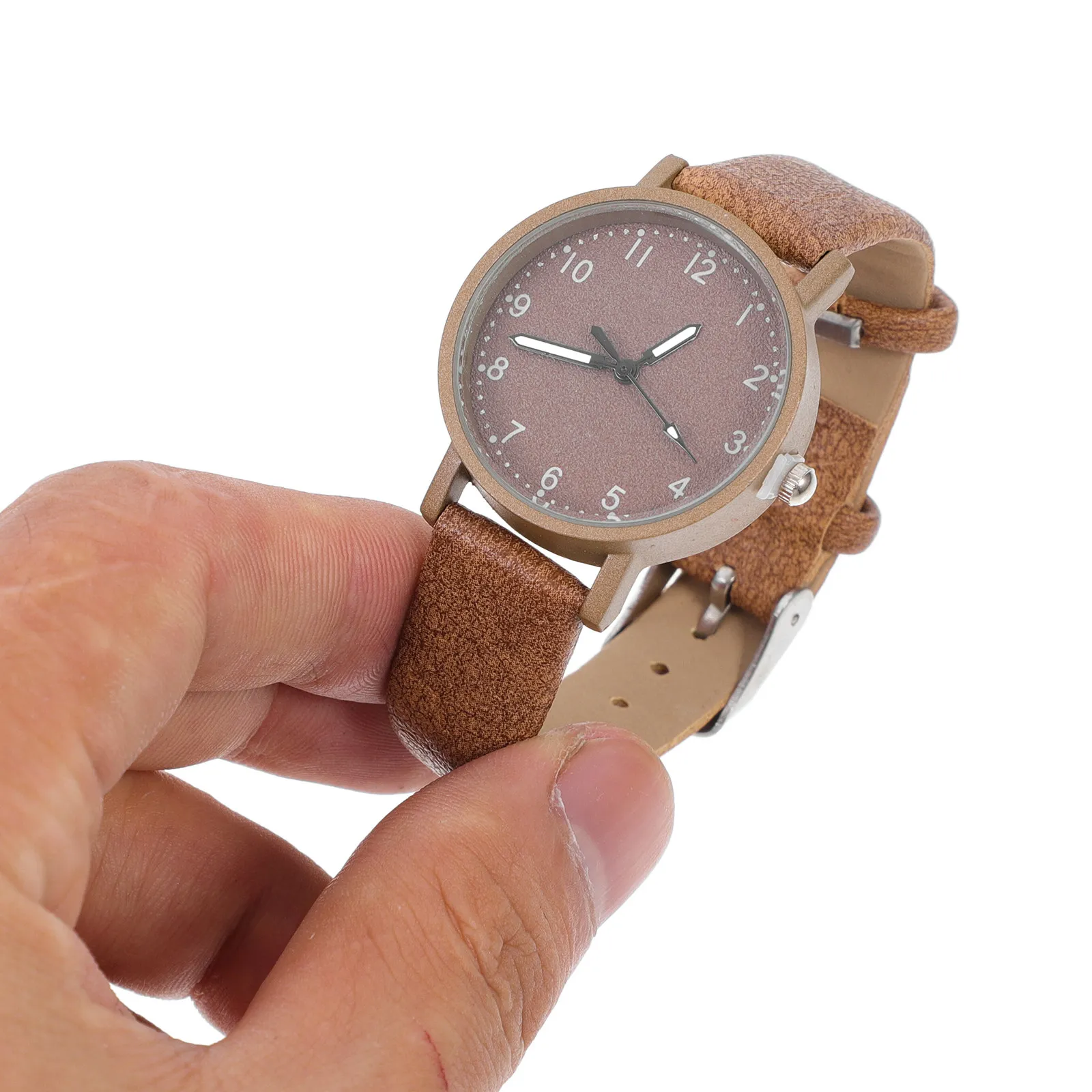 1Pcs Quartz Watch Red Elegant Simple Casual Dull Polish Comfortable Wrist Watch for Women Students Birthday Gift