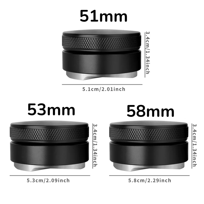 Adjustable Coffee Distributor Leveler 3 Angled Slopes Palm Tamper For 51/53/58mm Portafilter Espresso Distribution Tool