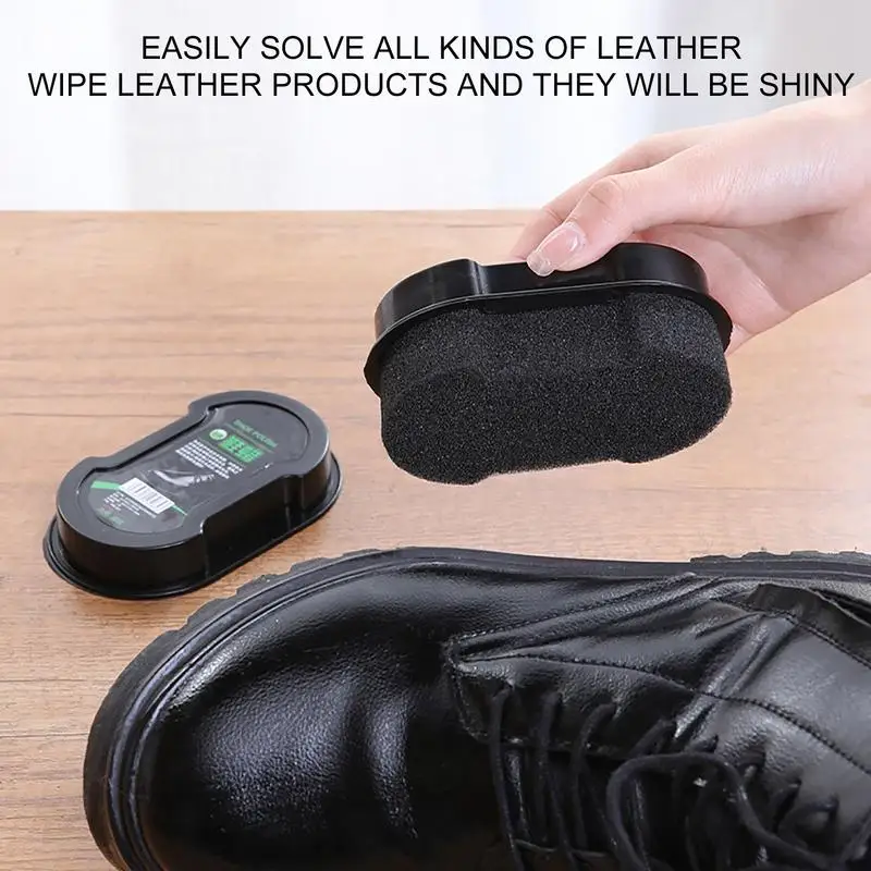 Multi-functional Double-faced Shoe Polish Colorless Light Shoes Rub Leather Cleaner Shoes Brush Care Sponge Transparent Wax image 4