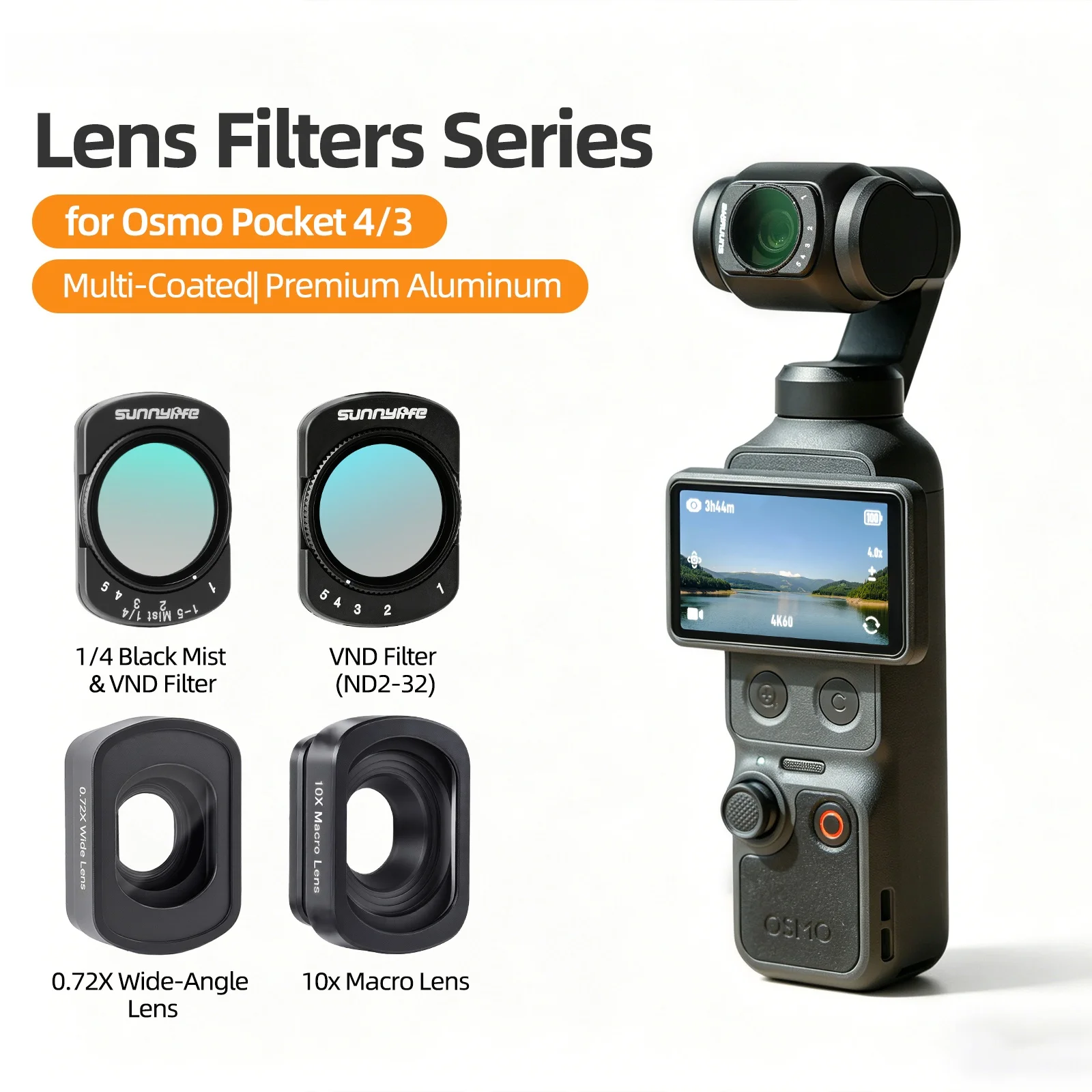 

Magnetic Filters for DJI Pocket 4/3 Macro Wide-Angle 1/4 and VND Filters