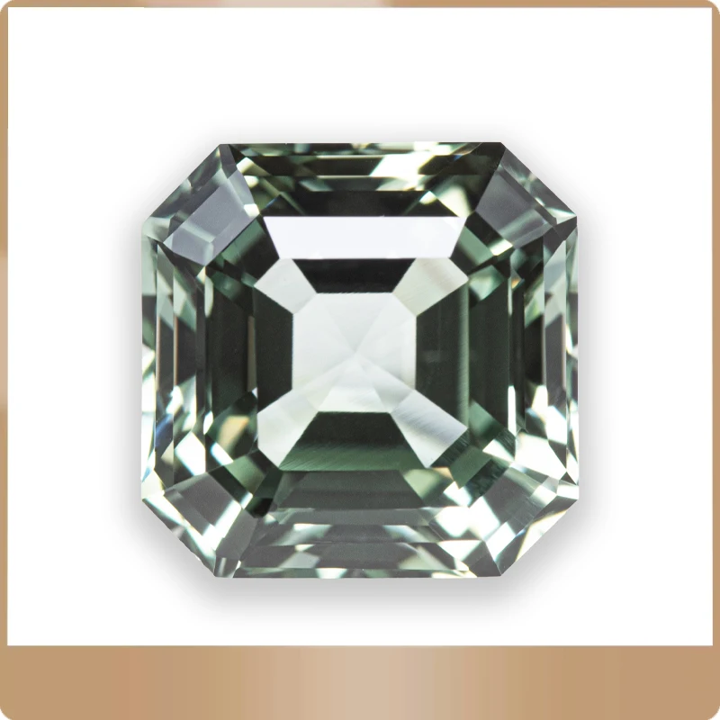 

Top Lab Grown Sapphire Green Color Square Asscher Cut VVS1 Charms DIY for Jewelry Making Materials Selectable AGL Certificate