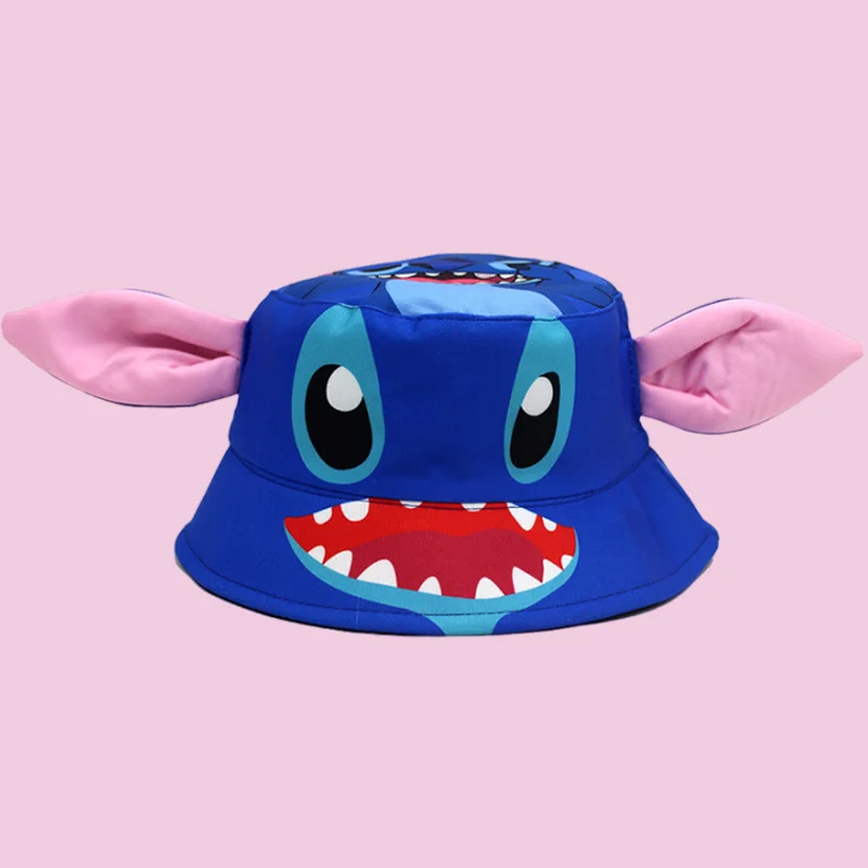 Disney Fisherman Hat Stitch Mickey Cartoon Peripheral Children Summer Travel Sun Protection Sun Hat Friends Birthday Present