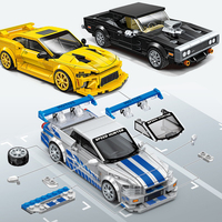 Moc Speed Champion Technical Car City Vehicle Racing Car Building Blocks Sports Car Garage Carro Rennau Voiture Creative Toys