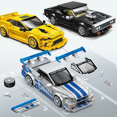 Moc Speed  Technical Car City Vehicle Racing Car Building Blocks Sports Car Garage Carro Rennau Voiture Creative Toys