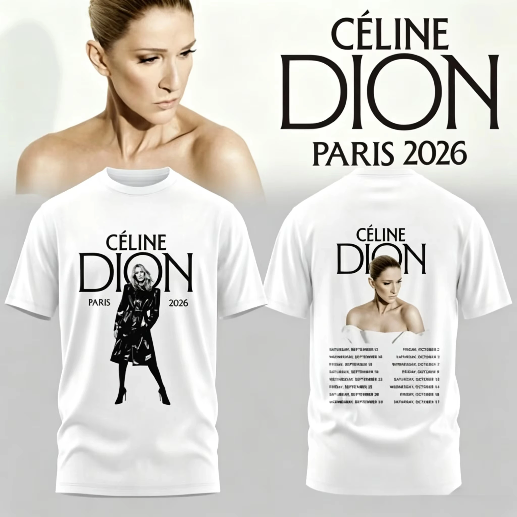 Celine Dion Paris 2026 Fan Tour Geschenk-T-Shirt für Männer und Frauen, Sommer 2026, neue Mode, Herren-T-Shirt, Popmusik, Streetwear, Hip-Hop-T-Shirts – Detail 9