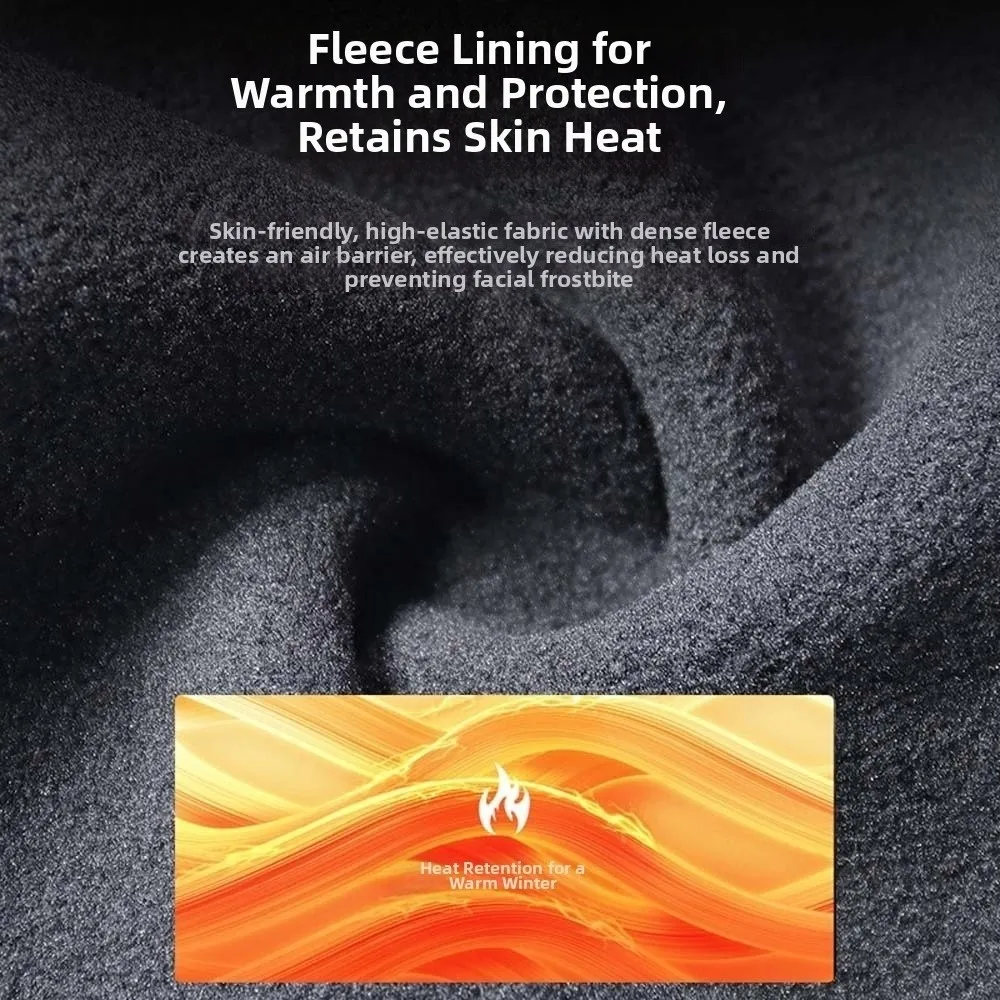 Thermal Fleece Full Face Mask Full Cover Elastic Fit Winter Ski Hood Soft Texture Unisex Design Motorcycle Neck Warmer
