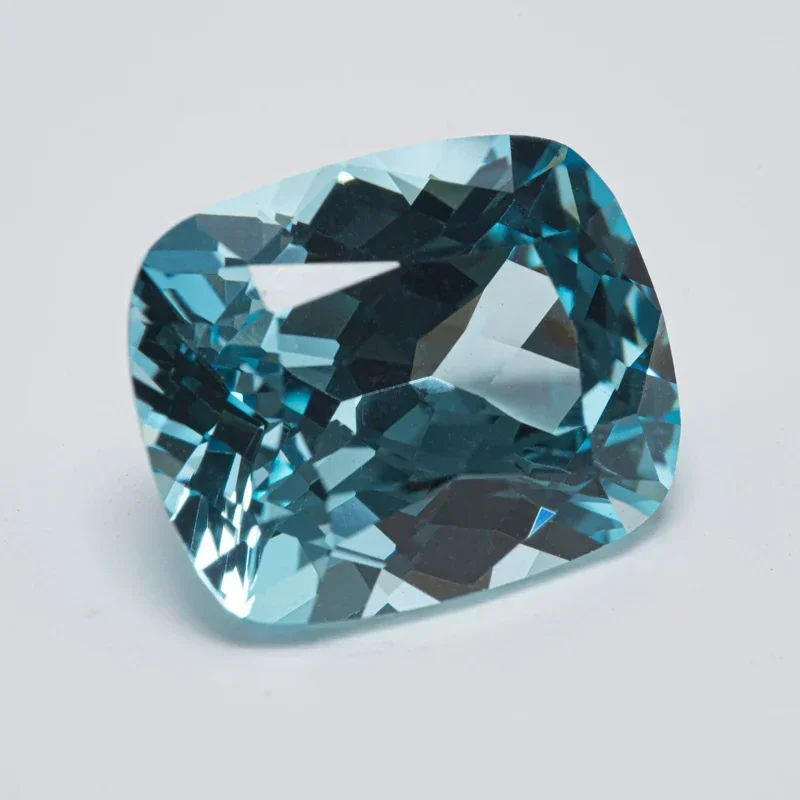 Lab Grown Sapphire Rectangular Cushion Shape Aquamarine Color VVS1 Charms DIY Jewel Making Material Selectable AGL Certificate