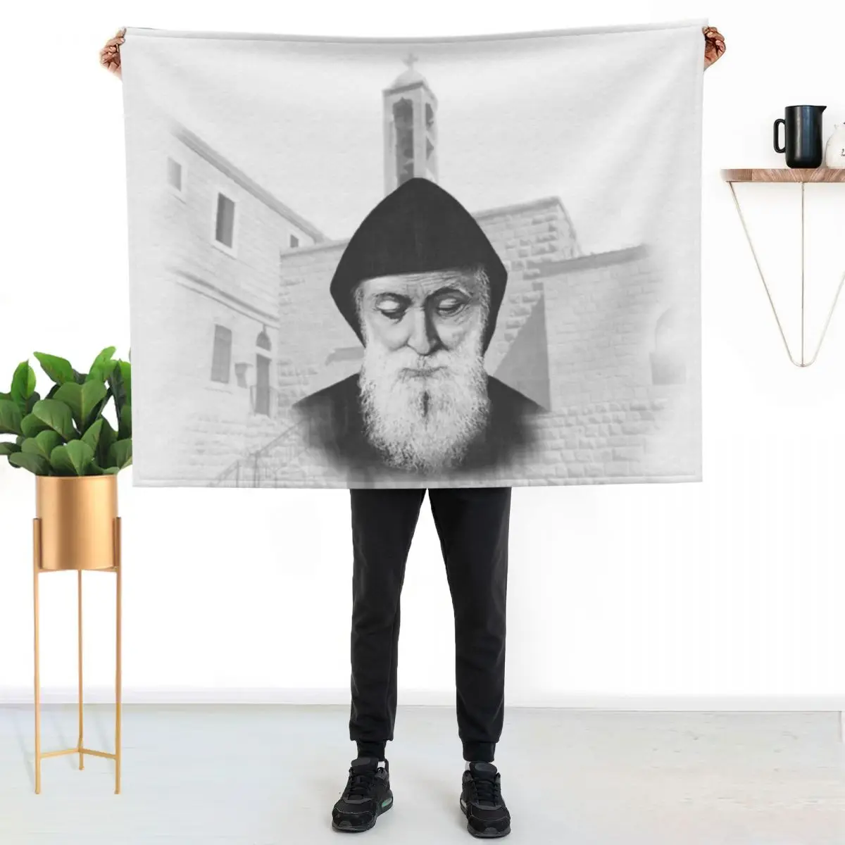Saint Charbel Throw Blanket Soft Cozy Blanket for Pet Kids Adults