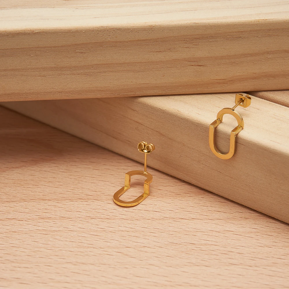 

ENFASHION Pendientes Irregular Stud Earring For Women Stainless Steel Gold Color Earrings Christmas Fashion Jewelry E221452