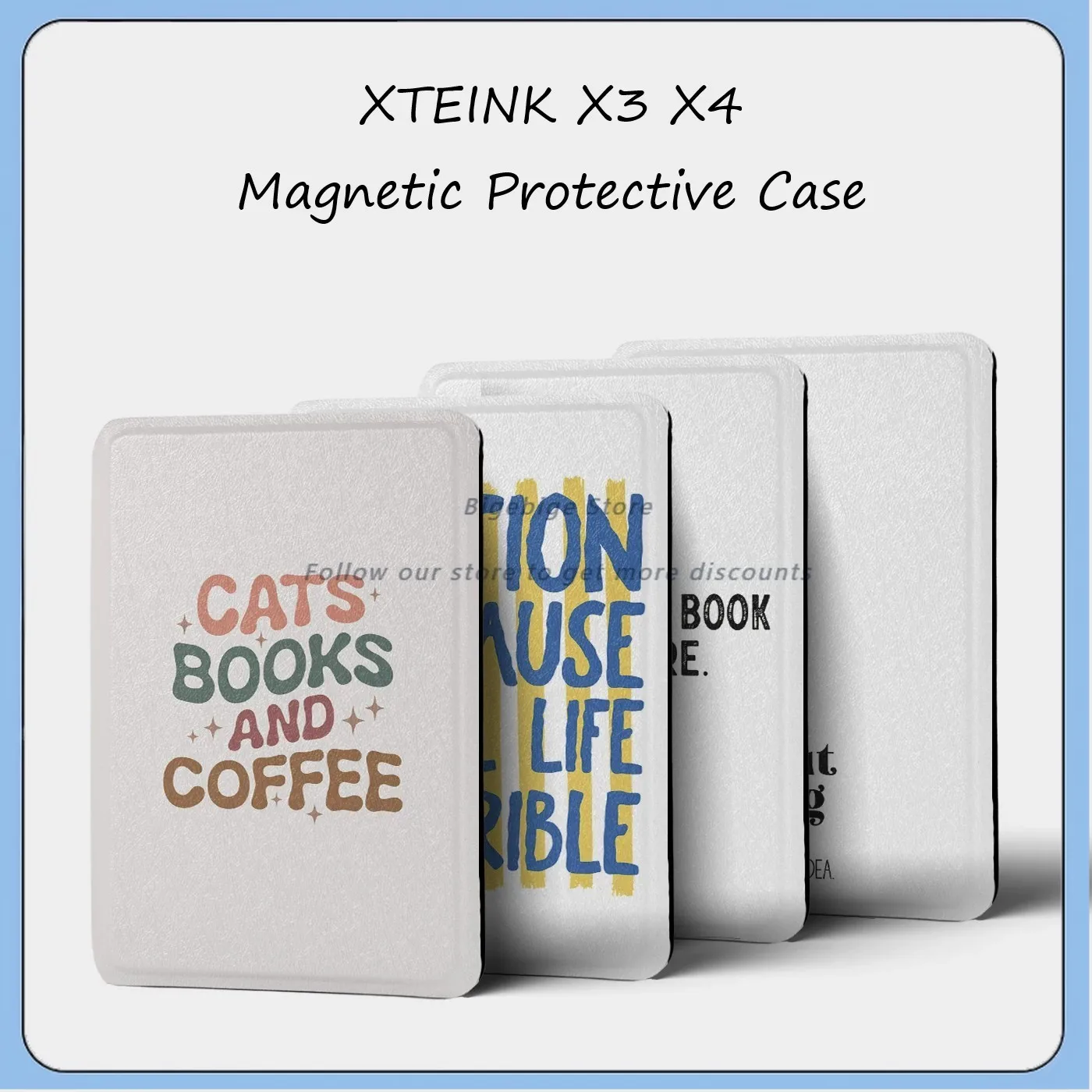 For XTEINK X3 X4 E-Ink Ebook Reader Magnetic Protective Folio Case Detachable Clear TPU Full‑Coverage E‑Paper Reader Cover Gift