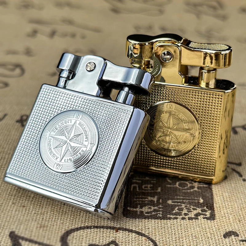 Honest High-end Kerosene Lighter Vintage Retro Copper Lighter Press Ignition Cigarette Accessories Men’s Gift