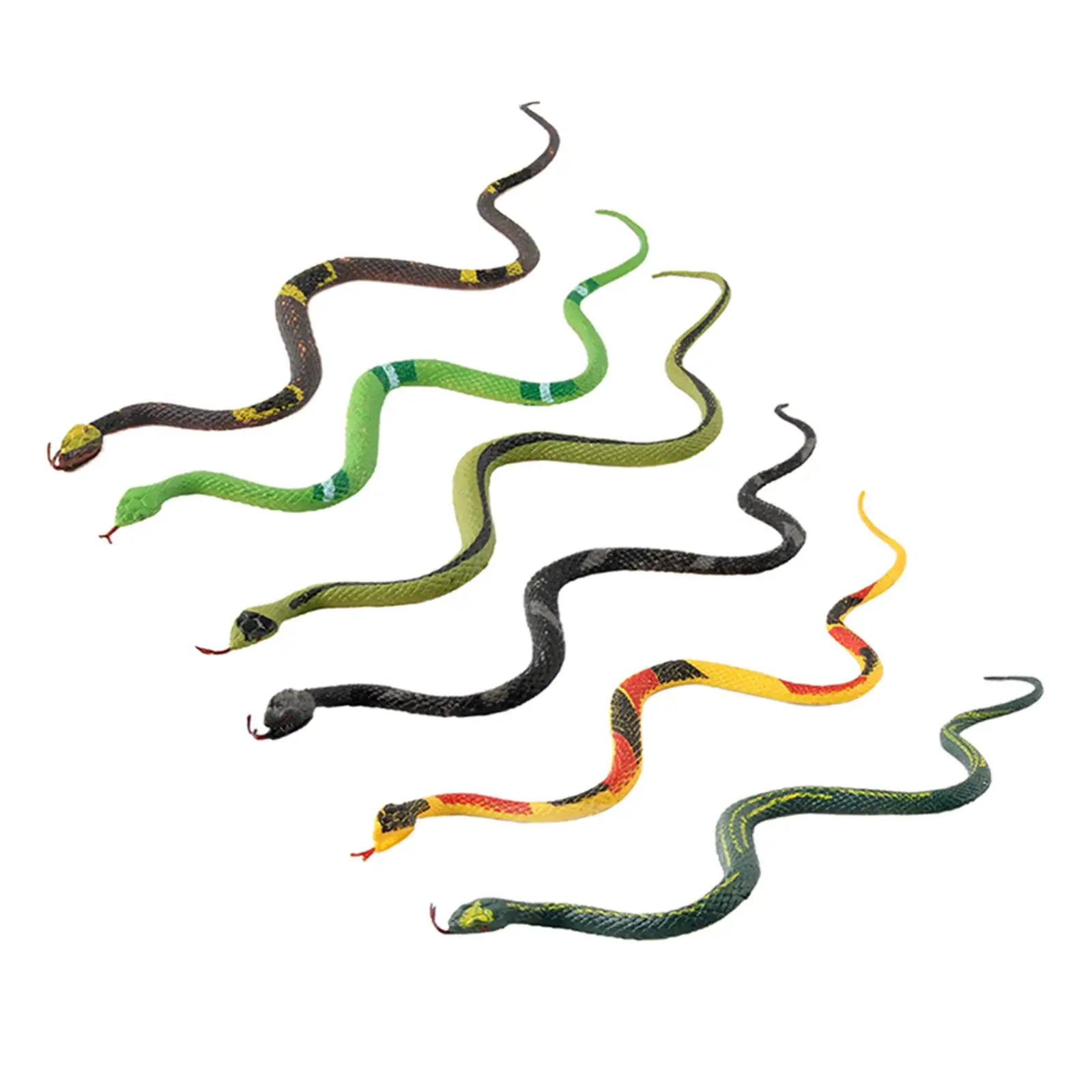 Serpente finto di plastica da 9.84 pollici, giocattolo serpente realistico scherzo spaventoso figura animale puntelli da giardino modello pitone per Halloween