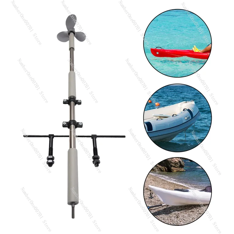 Adjustable Portable Manual Propeller For Canoe Kayak with Electric Drill Hand Cranked Outboard Motor Bracket Emergency Gear