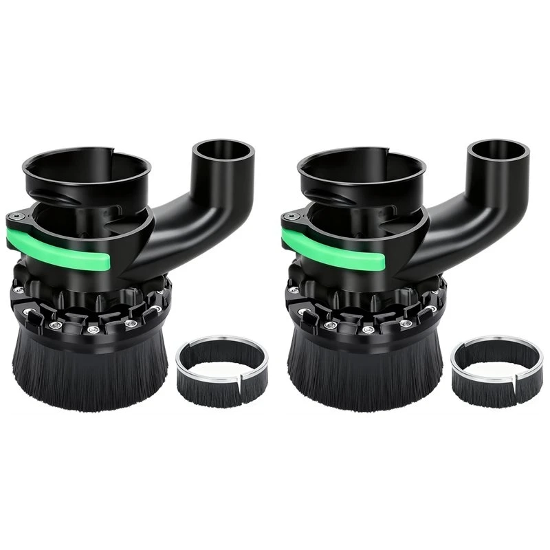 ABLK 2Pcs 65Mm & 69Mm Diameter Dust Shoe For CNC Router Machine, Compatible, Dual Brush Lengths, Hose Diameter 38Mm (1.5Inch)