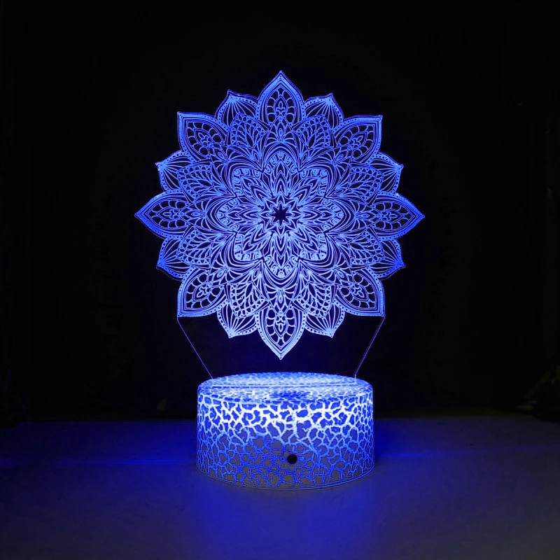 Nighdn Lotus Flowers Kids Night Light Led 3D Lamp Bedside Table Room Home Decor Touch USB Child Nightlight Gift for Boys Girls