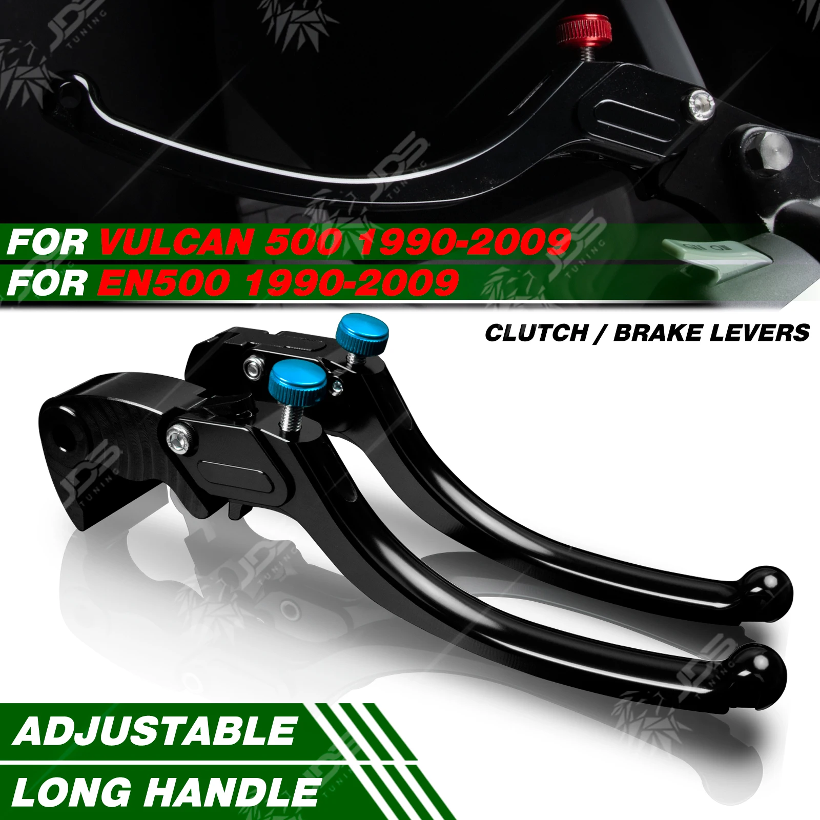 

JDSTUNING For Kawasaki VULCAN 500/VULCAN500 LTD/EN500 1990-2009 Stepless Clutch Lever Brake Lever Set Long Handle Levers Parts