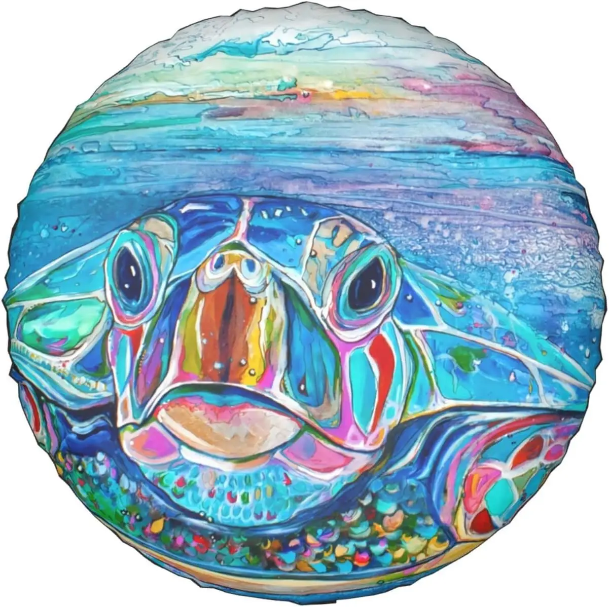 Colorful Sea Turtle Spare Tire Cover 14 Inch Wheel Protector for Truck SUV Trailer Camping Rv Tire Covers Car Accessories Print