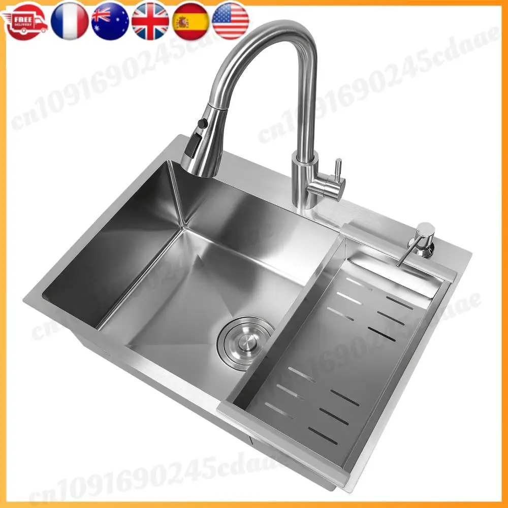 

23.62 X 17.72 X 7.87 Inch Undermount Sink with Faucet and Multiple Accessories Stainless Steel Single Bowl Sink for Prep Kitchen